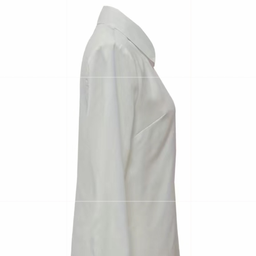 Solid White Button Front Long Sleeve Shirt Xxl - image 2